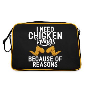 Chicken Wings Gifts - Retro Bag - black/gold - Back