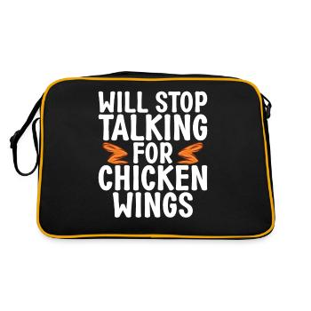 Chicken Wings Gifts - Retro Bag - black/gold - Back