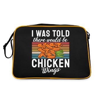 Chicken Wings Gifts - Retro Bag - black/gold - Back