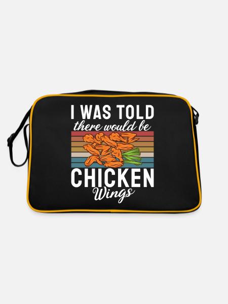 Chicken Wings Gifts - Retro Bag - black/gold - Back