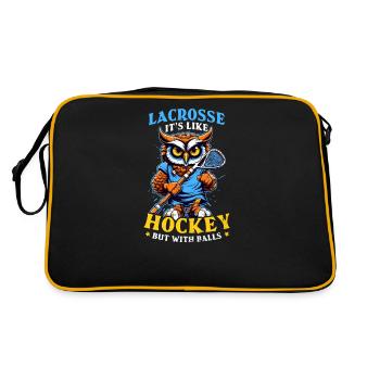 Lacrosse Coach Like Hokey But With Balls Owl - Retro Bag - black/gold - Back