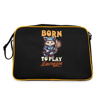Lacrosse Coach Born Play Lacrosse Cat - Retro Bag - black/gold - Back