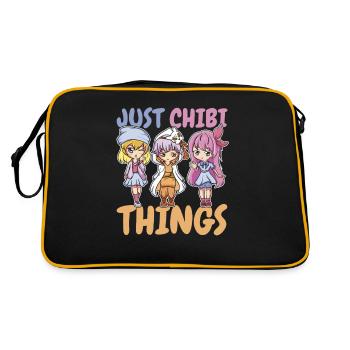 Anime Manga Chibi - Retro Tasche - Schwarz/Gold - Hinten