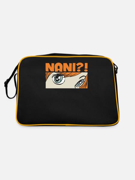 Anime Manga Nani Anime - Retro Tasche - Schwarz/Gold - Hinten