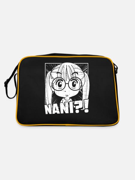 Anime Manga Nani Anime - Retro Tasche - Schwarz/Gold - Hinten