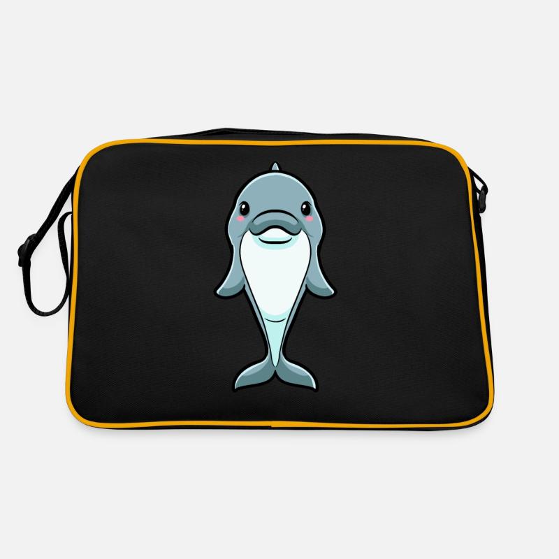 Delfin Emoticon Retro Tasche