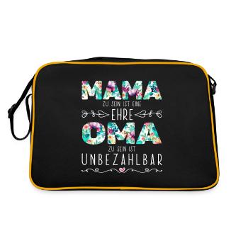 Maman Grand-mère Cadeau Anniversaire Fête des Mères - Sac Retro - noir/or - Dos