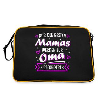 Maman Grand-mère Cadeau Anniversaire Fête des Mères - Sac Retro - noir/or - Dos