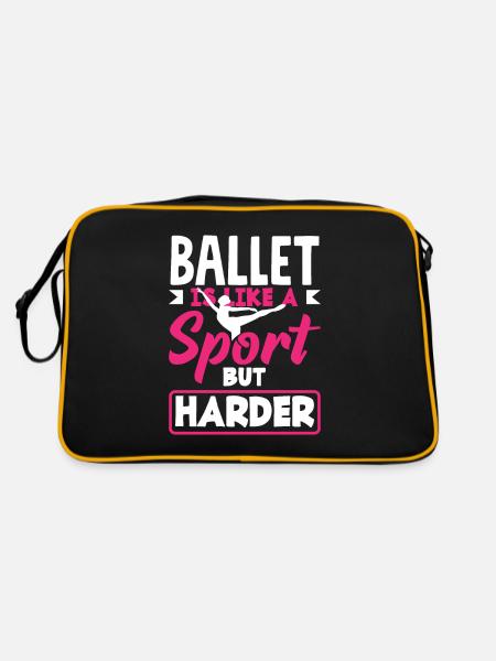 Cute Ballerina Ballet Dancer Gift - Retro Bag - black/gold