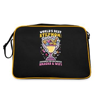 Mothers Day Step Mom Awarded Unlimited Snacks Wifi - Retro Bag - black/gold - Back
