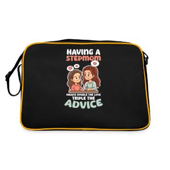 Mothers Day Step Mom Means Double Love Triple Advi - Retro Bag - black/gold - Back