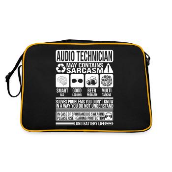 Audio Technician Sarcasm funny Gift Audio - Retro Bag - black/gold - Back