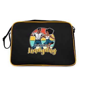 Swing Dance Everyday Is Lindyday Retro Dancing - Retro Tasche - Schwarz/Gold - Hinten