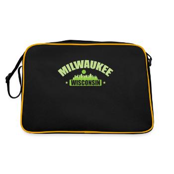 Milwaukee, une ville du Wisconsin, dans le Wisconsin. - Sac Retro - noir/or - Dos