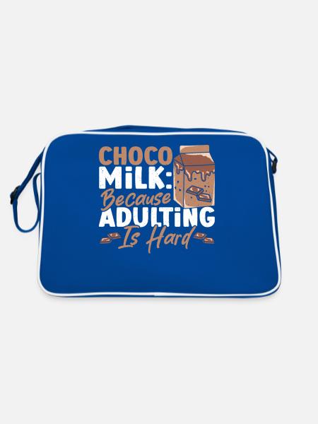 Kakaogetränk Schokoladenpulver Molkereiprodukte - Retro Tasche - Blau/Weiß - Hinten