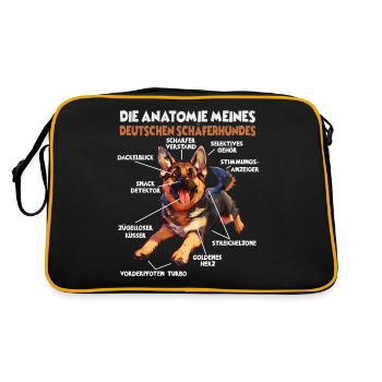 Berger allemand chien propriétaire T anatomie promenade - Sac Retro - noir/or - Dos