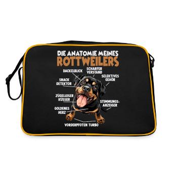 Drôle de Rottweiler T pour les promenades de chiens des propriétaires de chiens - Sac Retro - noir/or - Dos