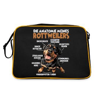 Drôle Rottweiler Chien Propriétaire T Rottweiler Dog Walk - Sac Retro - noir/or - Dos