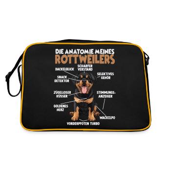 Drôle de Rottweiler T pour les promenades de chiens des propriétaires de chiens - Sac Retro - noir/or - Dos