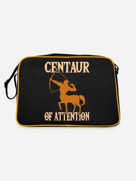 Phönix Zentaur Geschenk - Retro Tasche - Schwarz/Gold - Hinten