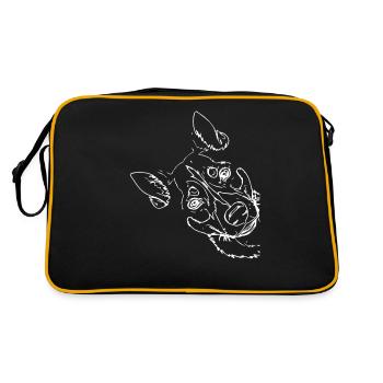 Kelpie-Hund-Geschenk - Retro Tasche - Schwarz/Gold - Hinten