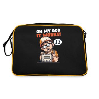 Electrical Engineering Ohm My God, It Works! - Retro Bag - black/gold - Back