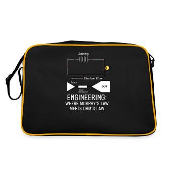 Elektrotechnik Murphys Gesetz Ohms Gesetz - Retro Tasche - Schwarz/Gold - Hinten