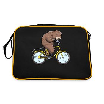 Muskrat on bicycle - Retro Bag - black/gold - Back