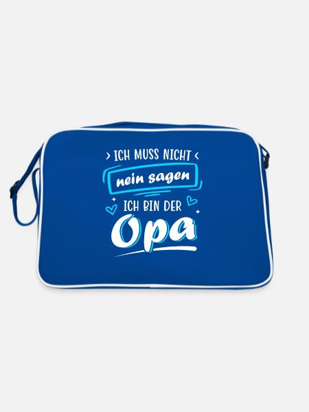 Cadeau d’anniversaire pour la fête des pères - Sac Retro - bleu/blanc - Dos