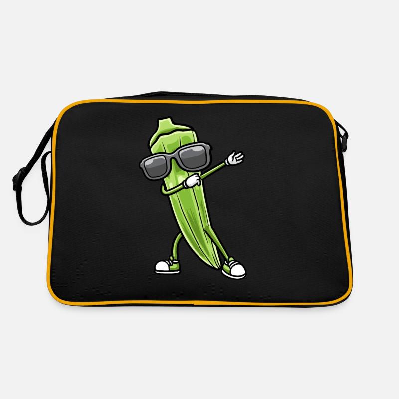 Dancing okra with sunglasses okra Retro Bag