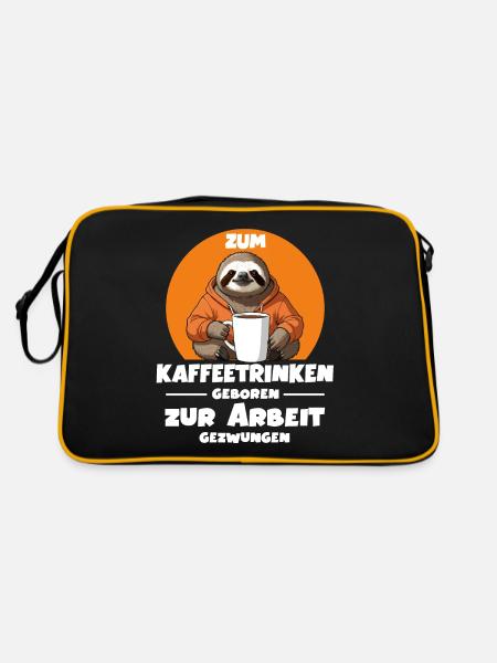 Né pour boire du café, forcé de travailler - Sac Retro - noir/or - Dos