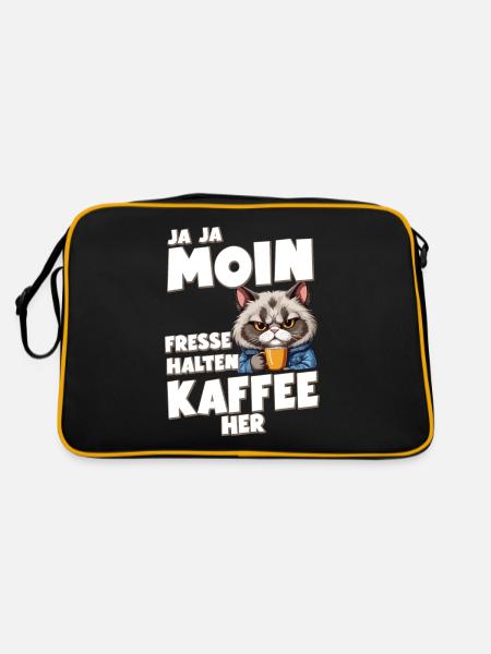 Né pour boire du café, forcé de travailler - Sac Retro - noir/or - Dos