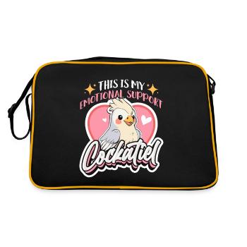 Calopsitte C’est mon soutien émotionnel Amoureux des oiseaux - Sac Retro - noir/or - Dos