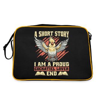 Amoureux de la calopsitte Une histoire courte Je suis amoureux des animaux - Sac Retro - noir/or - Dos