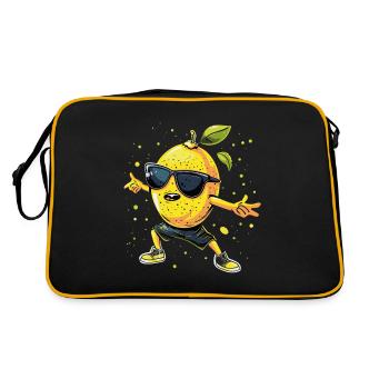 Zitrone - Retro Tasche - Schwarz/Gold - Hinten