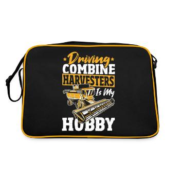 Farm Vehicle Gathering Combine Combine Harvester - Retro Bag - black/gold - Back