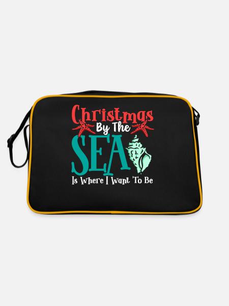 Christmas in July Hawaiian Funny Summer Xmas - Retro Bag - black/gold - Back