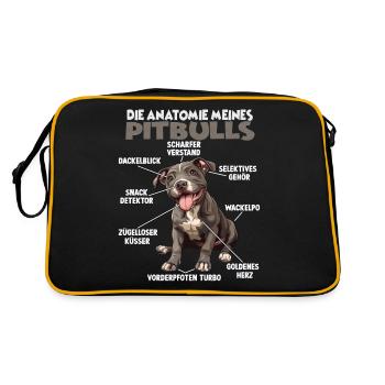 Funny Pitbull T pour les propriétaires de chiens promenades de chiens - Sac Retro - noir/or - Dos