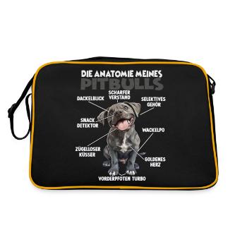 Drôle Pitbull Chien Propriétaire T Pitbull Walk - Sac Retro - noir/or - Dos
