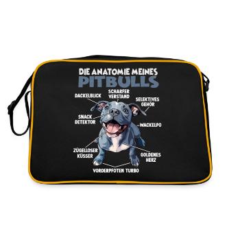 Drôle Américain Staffordshire Chien Propriétaire Pitbull - Sac Retro - noir/or - Dos