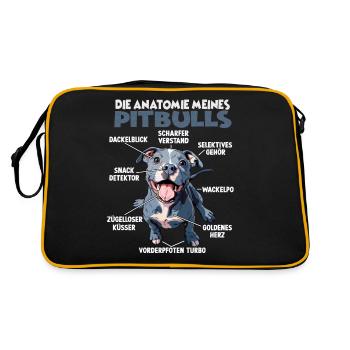 Pitbull Dog Walk T Dog Propriétaire Chiens Pitbull Terrier - Sac Retro - noir/or - Dos