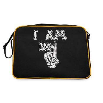 I Am No 1 Bones (Distressed) - Retro Tasche - Schwarz/Gold - Hinten