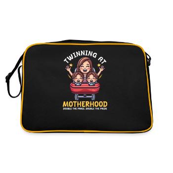 Maman jumelle Double la panique, double la fierté - Sac Retro - noir/or - Dos