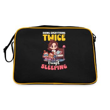 Maman jumelle fait tout deux fois sauf dormir - Sac Retro - noir/or - Dos