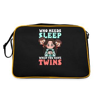 Maman jumelle qui a besoin de dormir quand on a des jumeaux ? - Sac Retro - noir/or - Dos