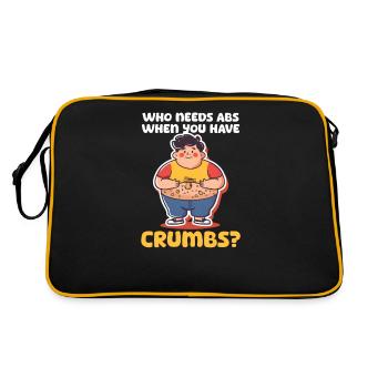 Cookie Lover Who Needs Abs When You Have Crumbs? - Retro Bag - black/gold - Back