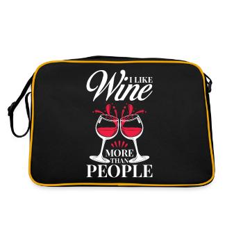 Wine Lover Statement Motif - Retro Bag - black/gold - Back