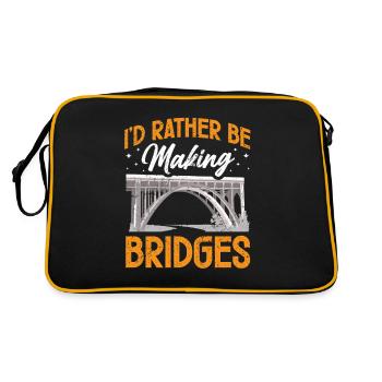 Bridge Construction and Bridge Engineer - Retro Bag - black/gold - Back