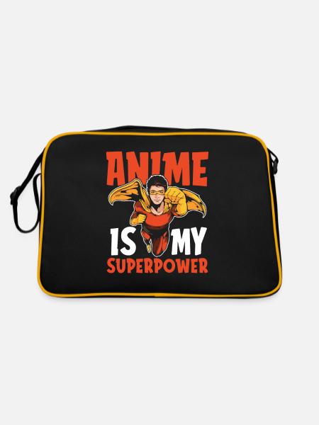 Anime Manga - Retro Tasche - Schwarz/Gold - Hinten