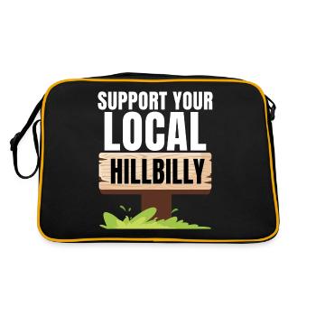 Unterstützen Sie Ihren lokalen Hillbilly - Retro Tasche - Schwarz/Gold - Hinten